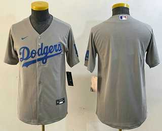 Youth Los Angeles Dodgers Blank Gray Cool Base Jersey->->MLB Jersey